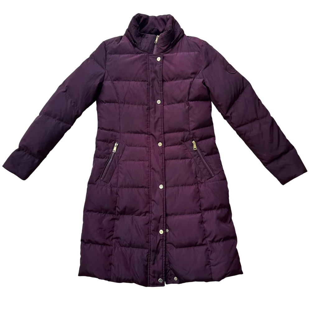 Lauren Ralph Lauren Puffer‎ Jacket Womens XS Burgundy Quilted Down Winter Coat